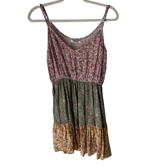 O'Neill Dress Womens Small Pink Green Yellow Floral Boho Summer Sundress Viscose - Picture 1 of 9